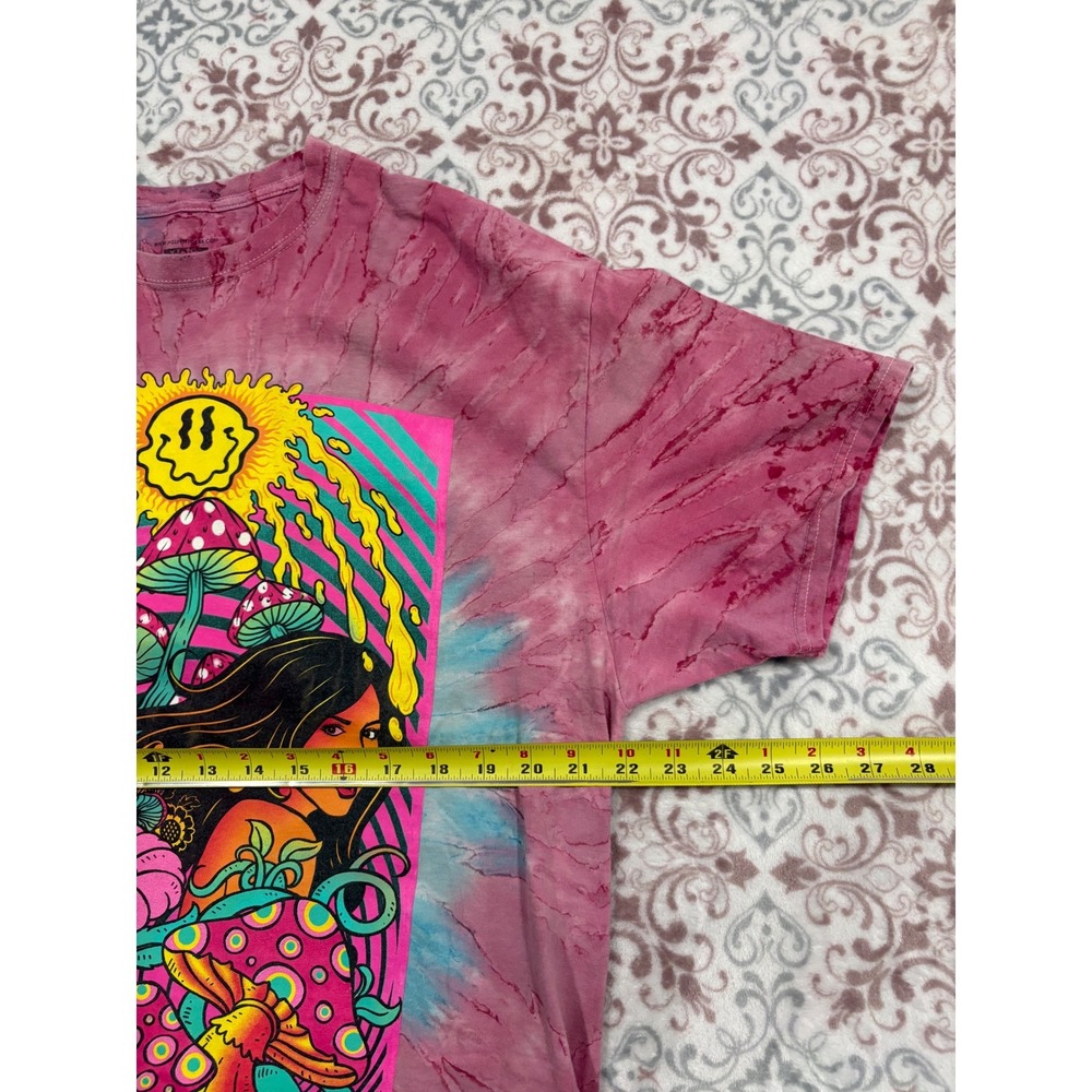 H3 Sportgear Psychedelic Mushroom Goddess Tie Dye T-Shirt XL Pink Blue Trippy - Picture 3 of 6